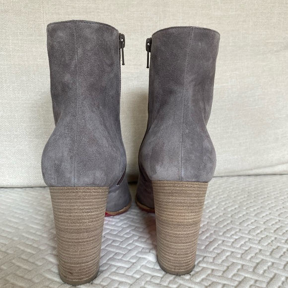 Like New!   Grey Christian Louboutin calf suede ankle boot. - Picture 5 of 11